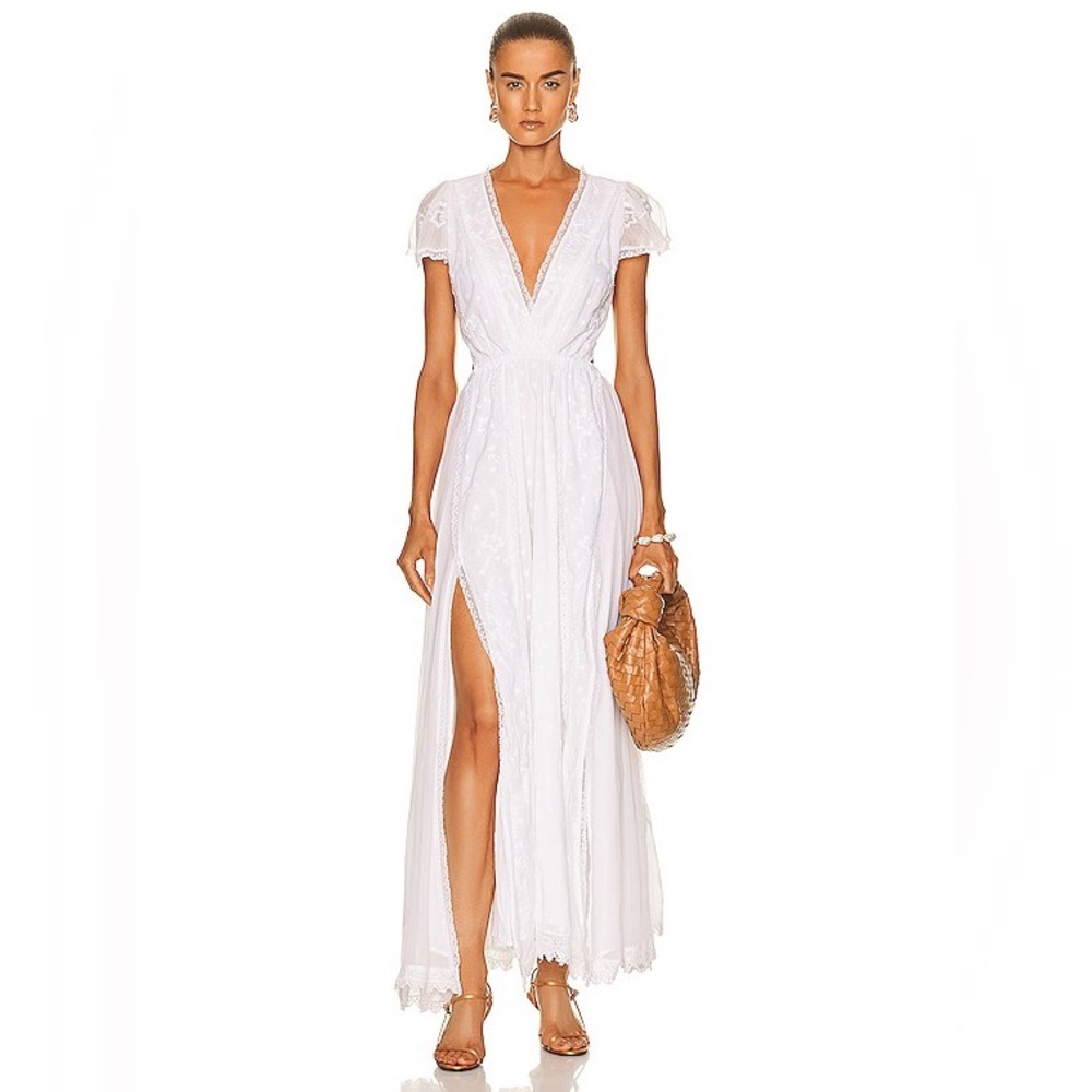 NWT LoveShackFancy Vania Cotton Cut-Out Maxi Dress White Large